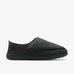 King Riptape Slipper Dark Grey Felt | Clarks for sale