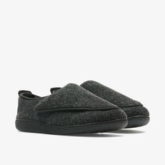 King Riptape Slipper Dark Grey Felt | Clarks for sale