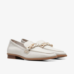 Sarafyna Iris Loafer White Leather | Clarks discount