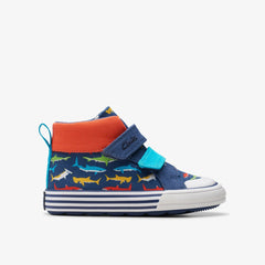 Foxing Save Hi Toddler Navy Print | Clarks for sale
