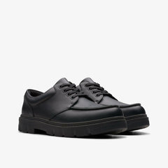 Lorcam Edge Youth Black Leather | Clarks on Sale