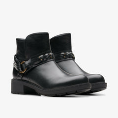 Hearth Kaylie Ankle Boot Black Leather | Clarks outlet