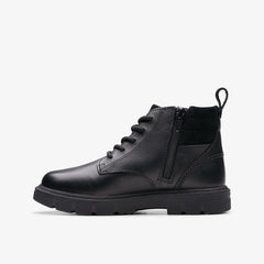 Lorcam Trail Kid Black Leather | Clarks on Sale