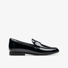 Finja Bright Older Black Patent | Clarks outlet