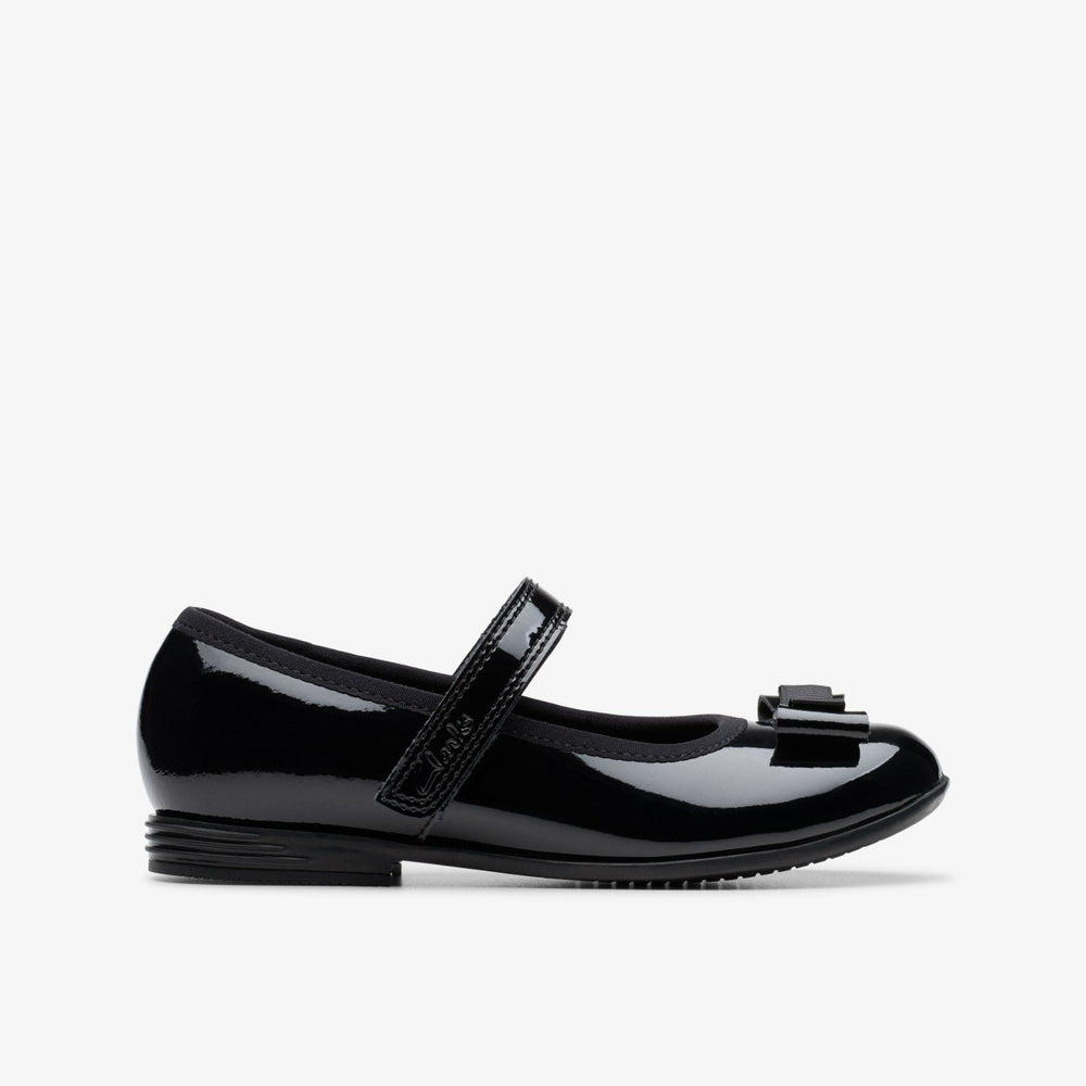 Finja Tap Kid Black Patent | Clarks for sale