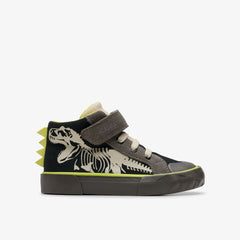 Foxing Rex Hi Toddler Black Canvas | Clarks for sale