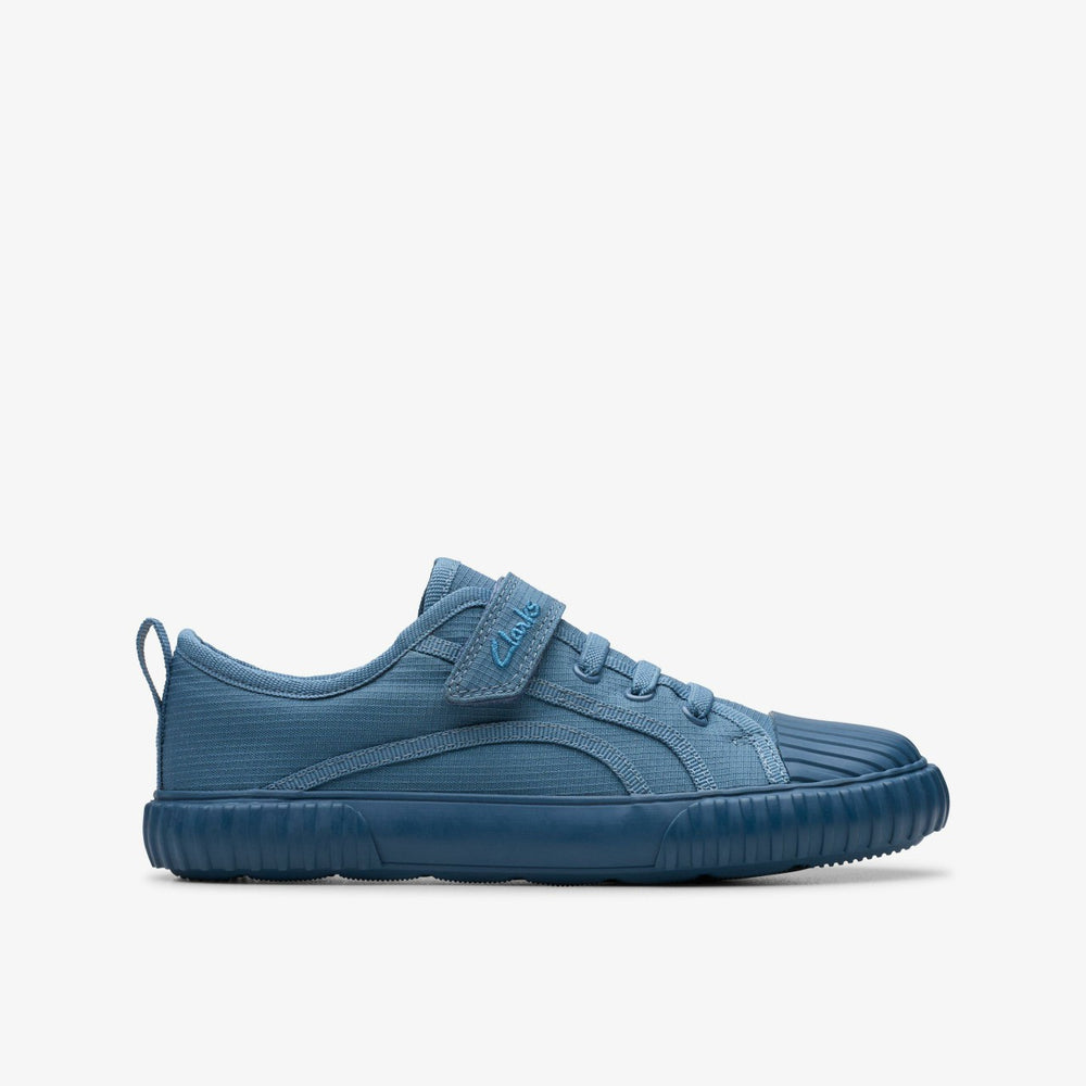 Foxing Stitch Kid Blue Fabric | Clarks for sale