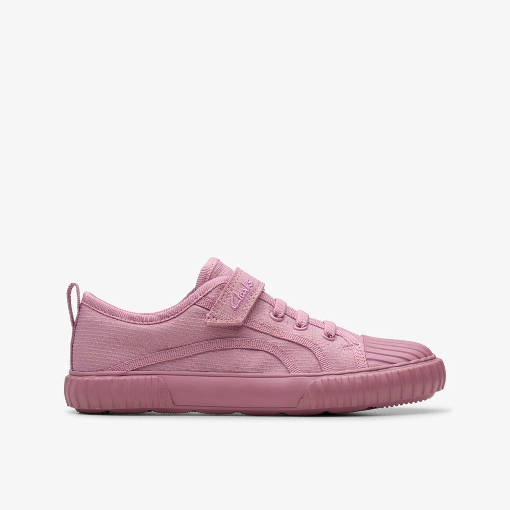 Foxing Stitch Kid Pink Fabric | Clarks for sale