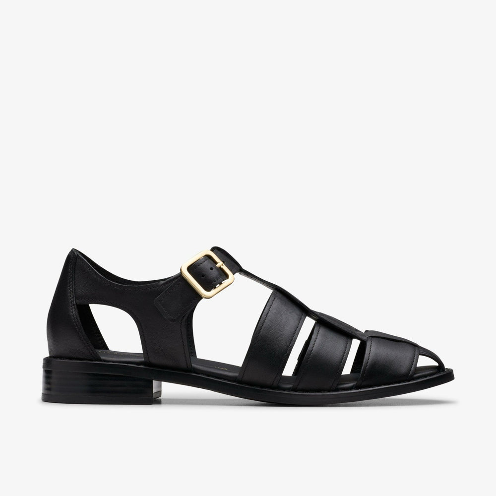 Hana Sun Black Leather | Clarks online