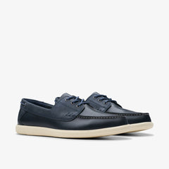 Bratton Boat Navy Leather | Clarks on Sale