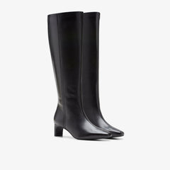 Edina Tall Black Leather | Clarks on Sale