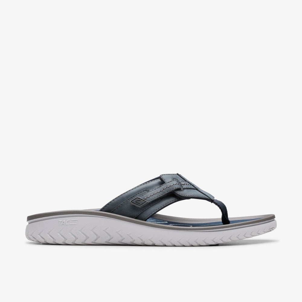 Wesley Sun Navy Leather | Clarks for sale