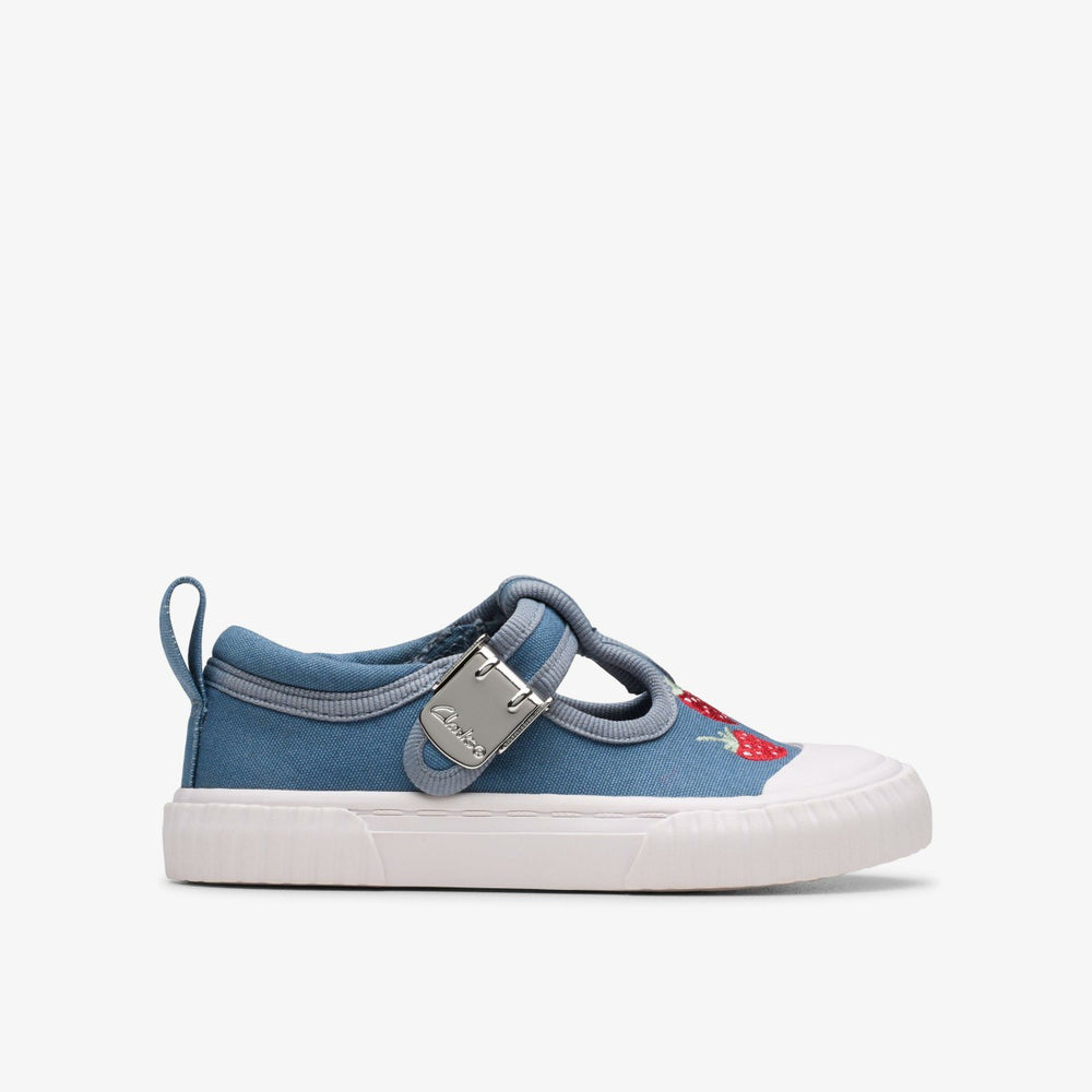 Foxing Berry Toddler Blue Canvas | Clarks online