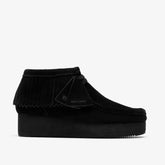 Wallabee Wedge Fringe Black Suede | Clarks on Sale