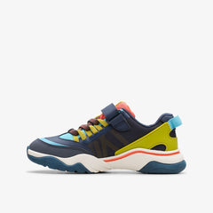 Feather Track Kid Navy Combination | Clarks for sale