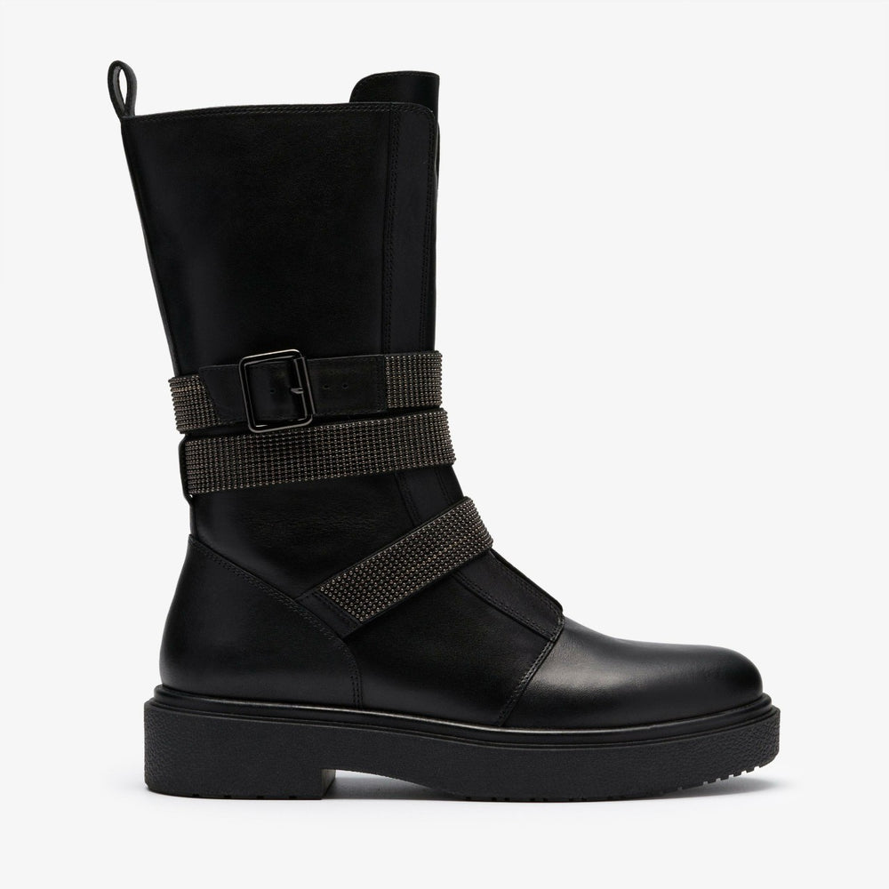 Muster Chain Black Leather | Clarks for sale