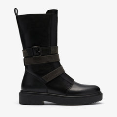 Muster Chain Black Leather | Clarks for sale