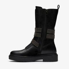 Muster Chain Black Leather | Clarks for sale