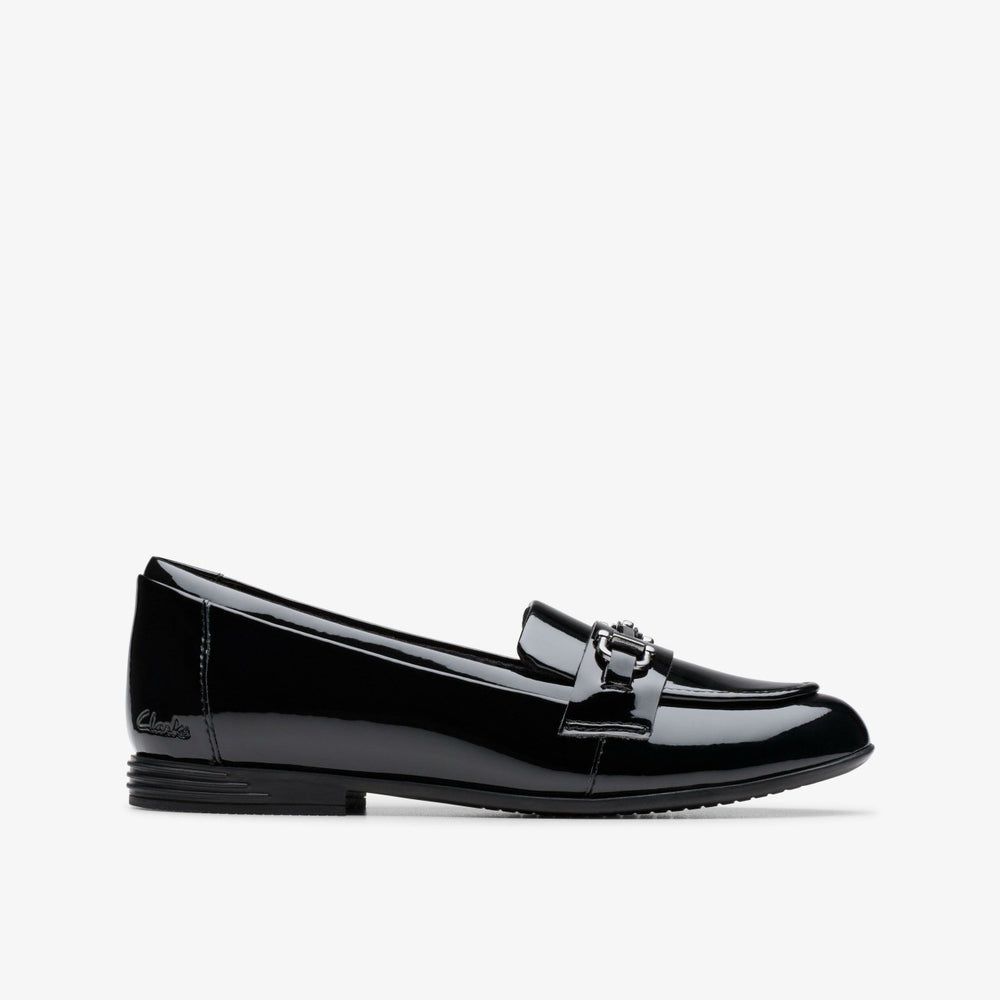 Finja Loafer Older Black Patent | Clarks discount