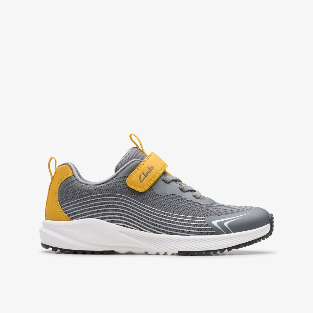 Deyes Dash Kid Grey Synthetic | Clarks Sale