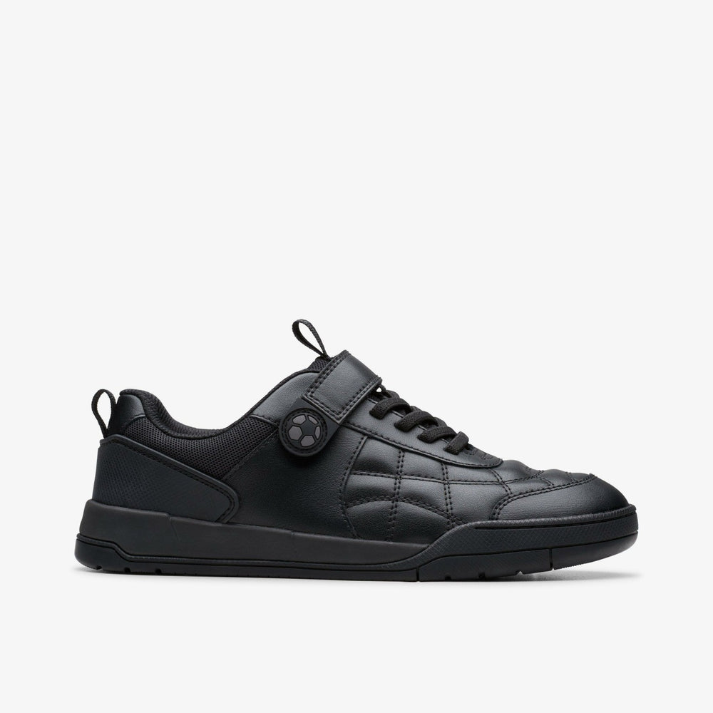 Laser Cross Youth Black Leather | Clarks discount