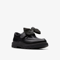 Lorcam Bow Kid Black Leather | Clarks for sale