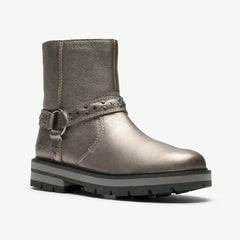 Prague Shine Kid Pewter Metallic | Clarks discount