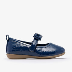 Charm Bow Toddler Navy Patent | Clarks on Sale