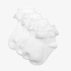 Frilly Socks 4 Pack White 0-6 Months White | Clarks Sale