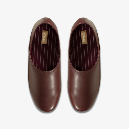 Harston Elite Slipper Burgundy Leather | Clarks discount