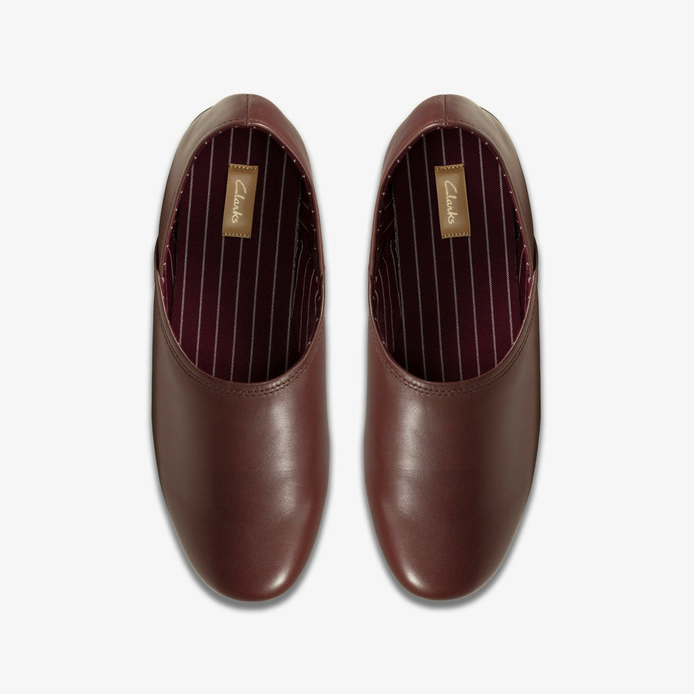 Harston Elite Slipper Burgundy Leather | Clarks discount