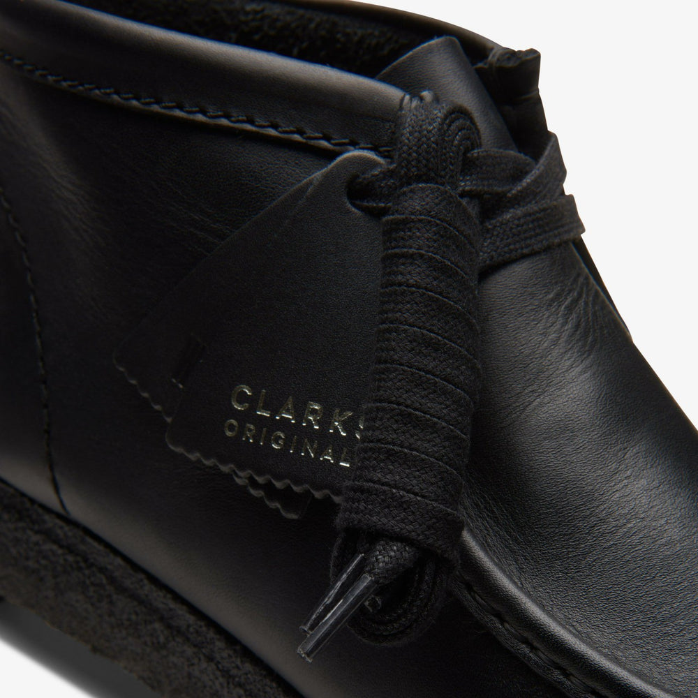Wallabee Boot Black Leather | Clarks discount