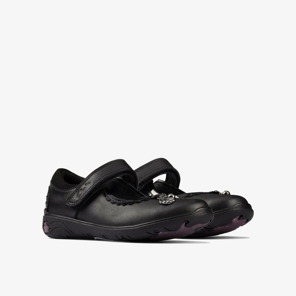 Sea Shimmer Toddler Black Leather | Clarks on Sale