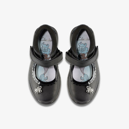 Sea Shimmer Toddler Black Leather | Clarks on Sale