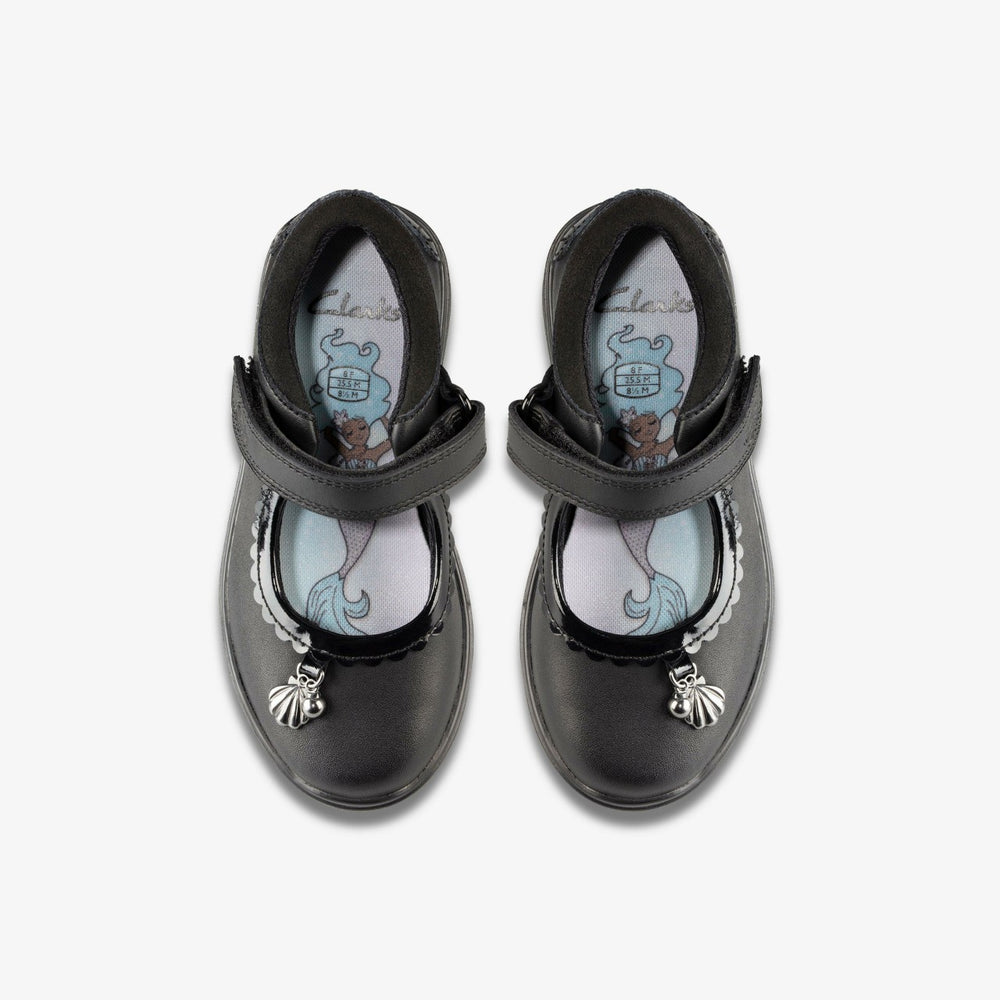 Sea Shimmer Toddler Black Leather | Clarks on Sale