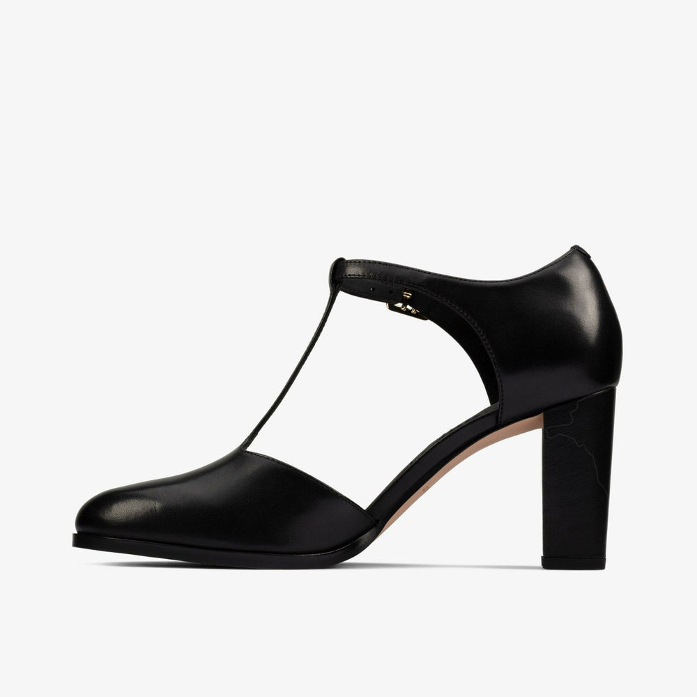 Kaylin 85 T Bar Black Leather | Clarks online