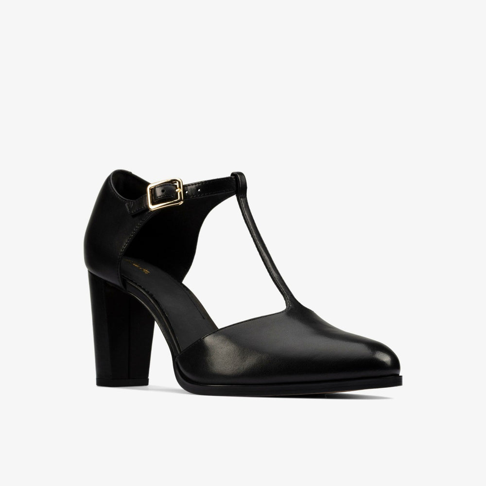 Kaylin 85 T Bar Black Leather | Clarks online