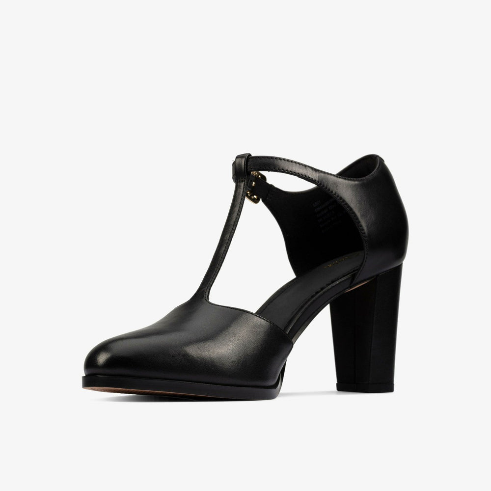 Kaylin 85 T Bar Black Leather | Clarks online