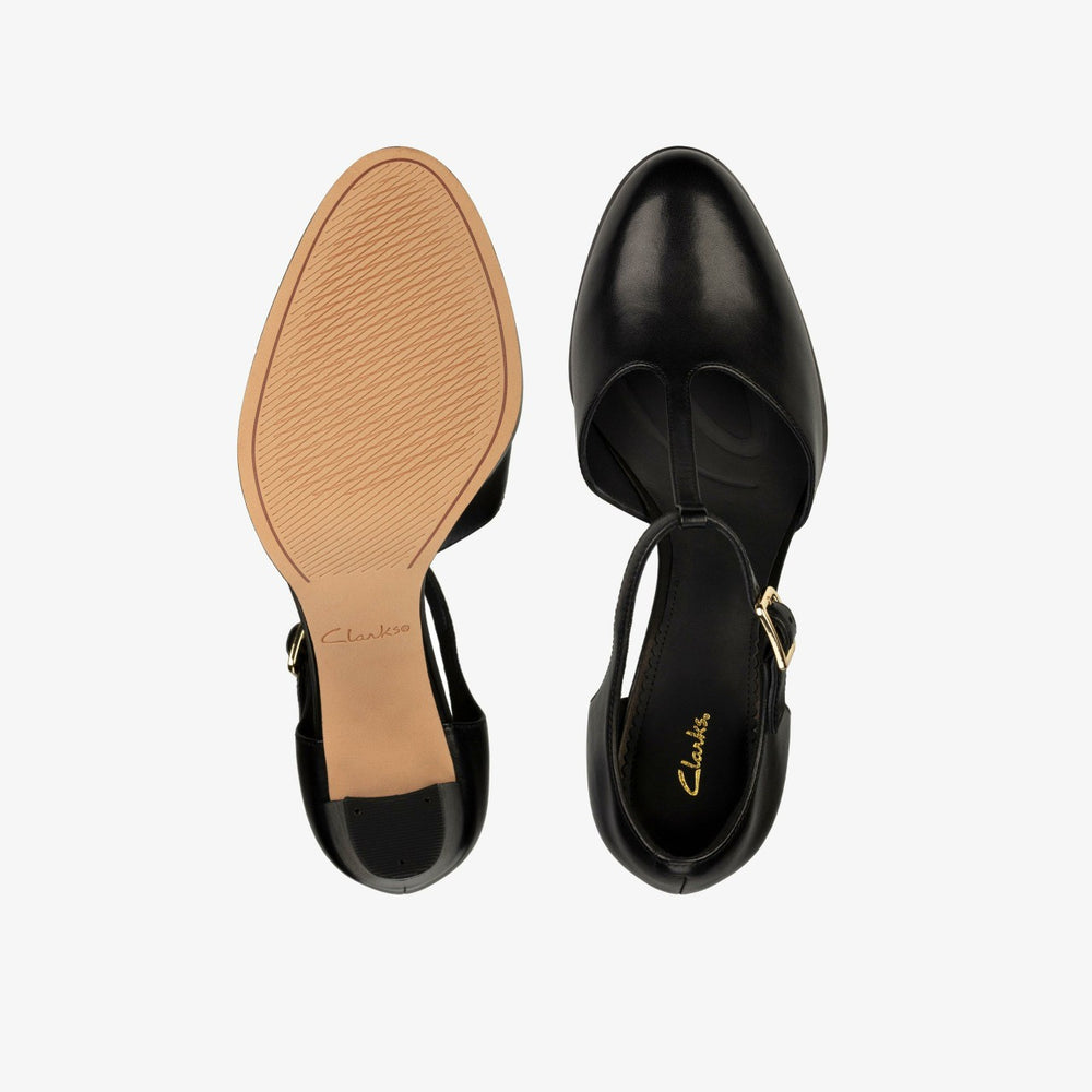 Kaylin 85 T Bar Black Leather | Clarks online