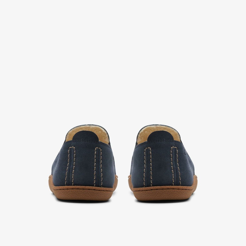 Home Mocc Slipper Navy Suede | Clarks online