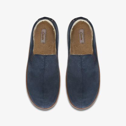Home Mocc Slipper Navy Suede | Clarks online