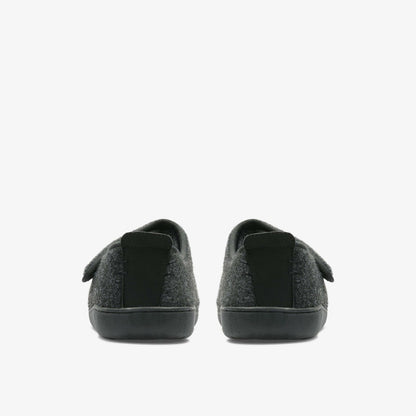 King Riptape Slipper Dark Grey Felt | Clarks for sale