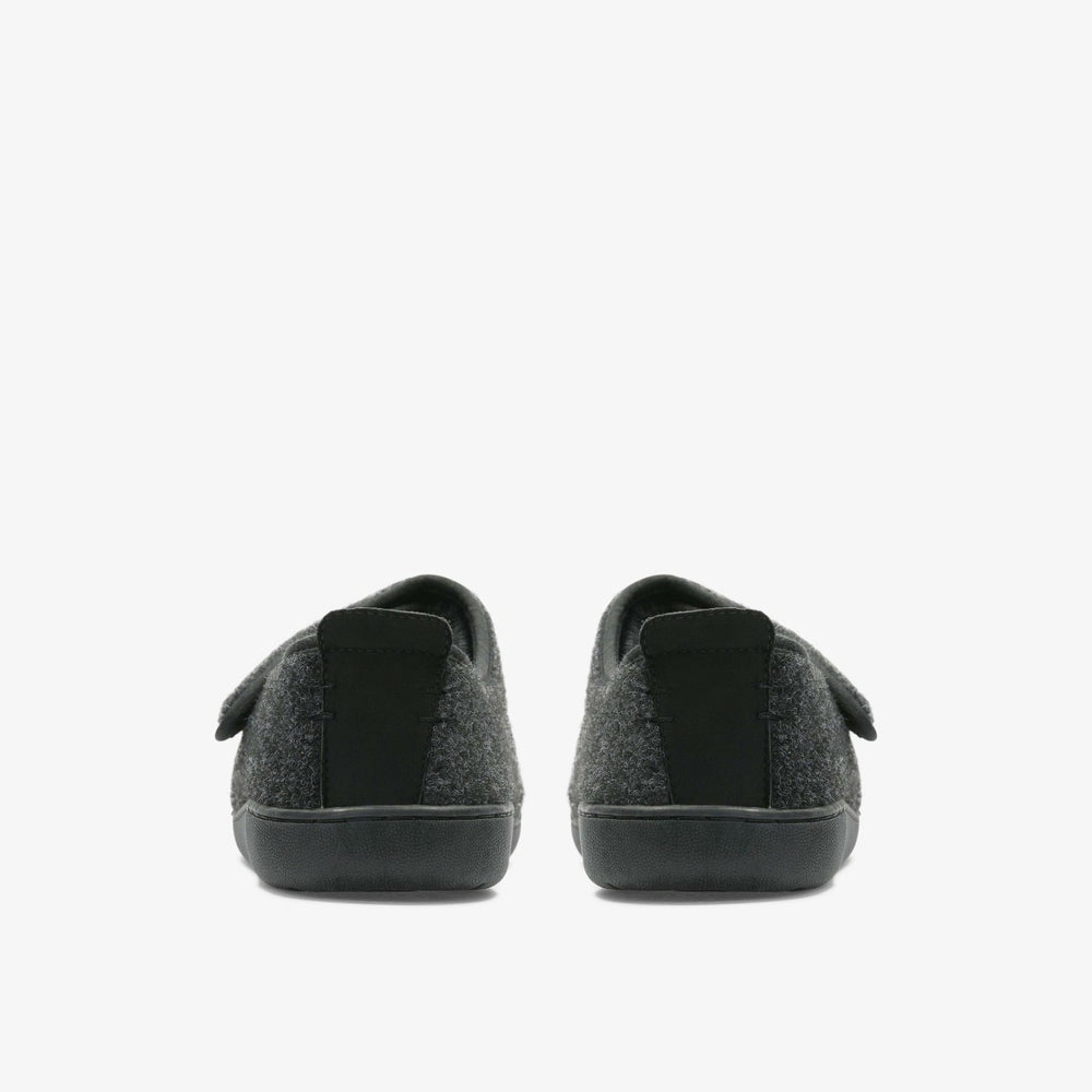 King Riptape Slipper Dark Grey Felt | Clarks for sale