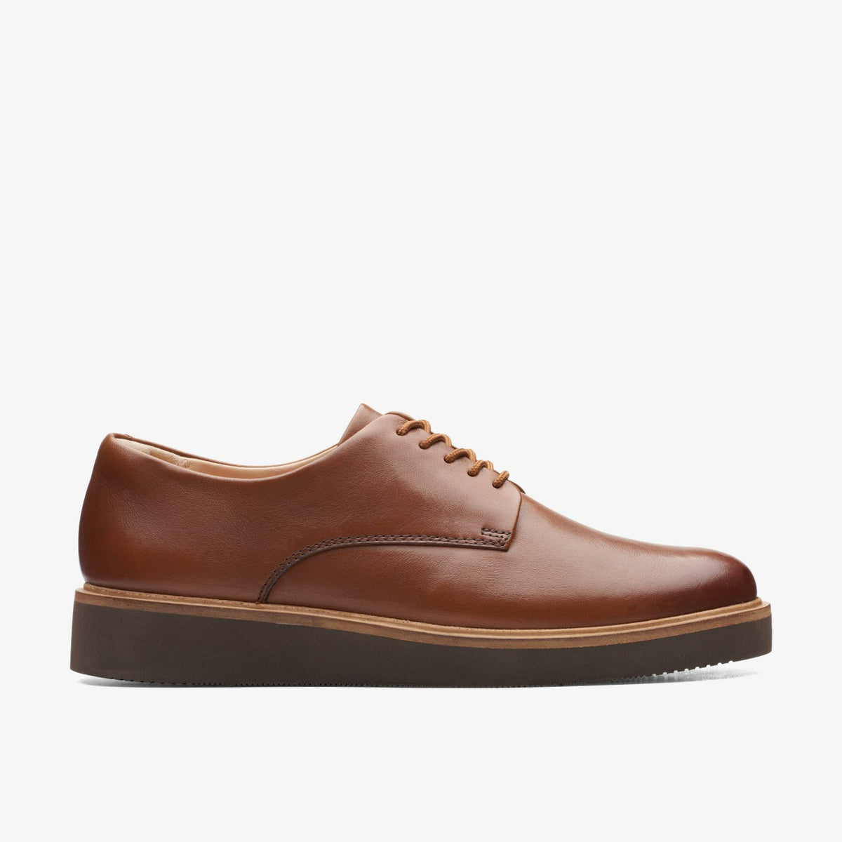 Glickly Derby Dark Tan Leather | Clarks on Sale