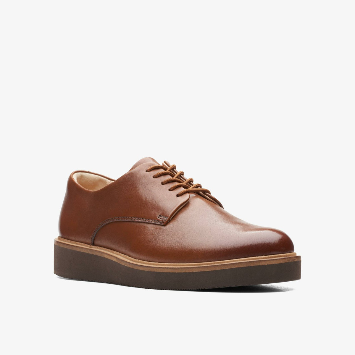 Glickly Derby Dark Tan Leather | Clarks on Sale
