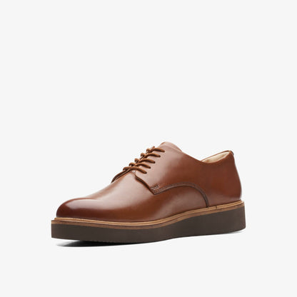 Glickly Derby Dark Tan Leather | Clarks on Sale
