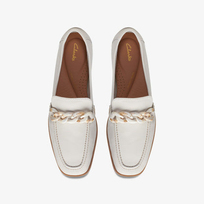 Sarafyna Iris Loafer White Leather | Clarks discount
