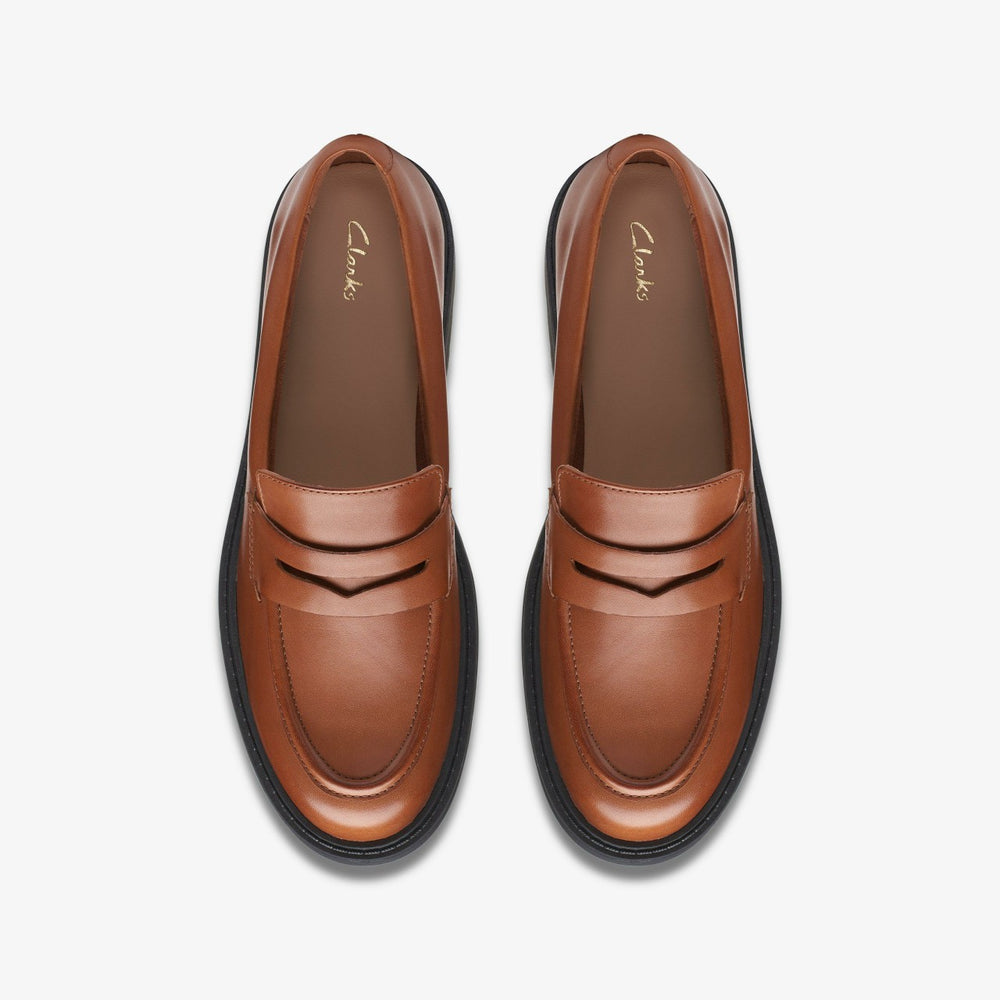 Orinoco 2 Penny Loafer Dark Tan Leather | Clarks online