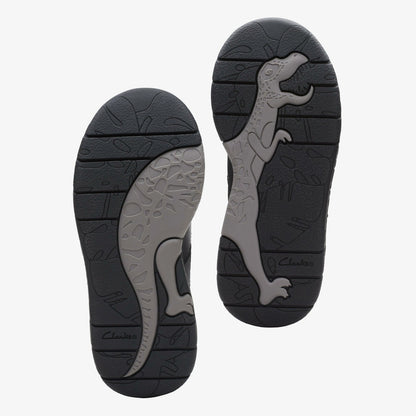 Steggy Stride Kid Black Leather | Clarks outlet