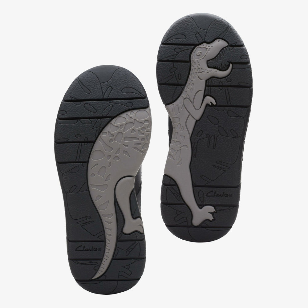 Steggy Stride Kid Black Leather | Clarks outlet